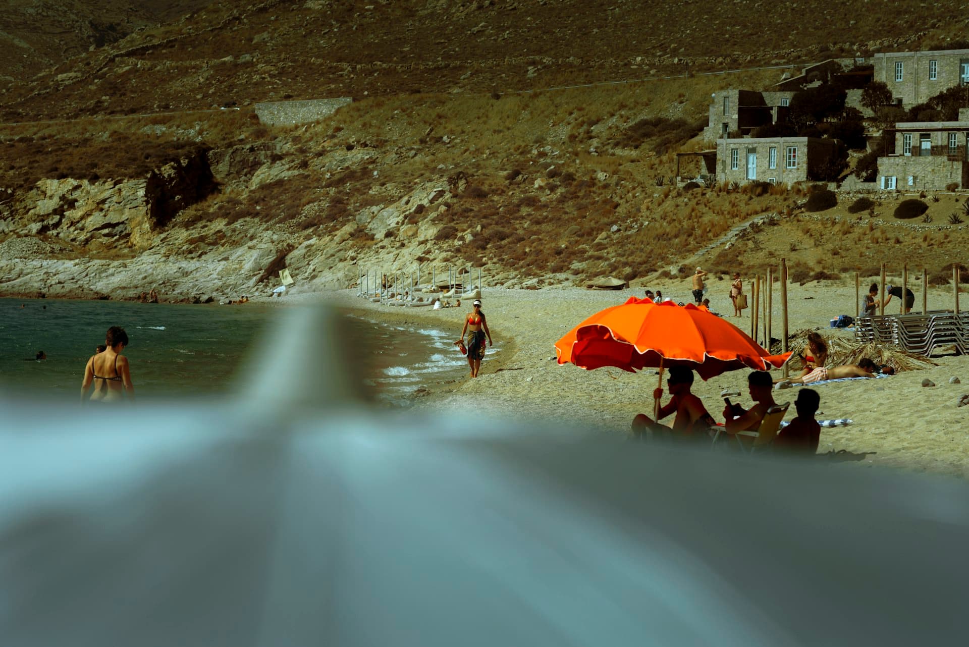 The deep blue of the Aegean Sea along the Greek coast
